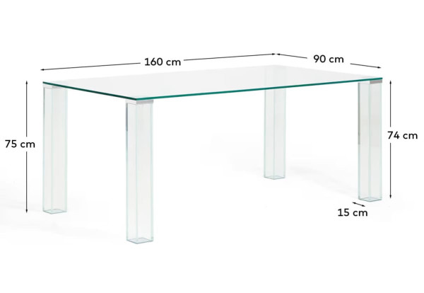 Стіл обідній La Forma Adularia T00241CR07 Прозорий 160x90 см-9