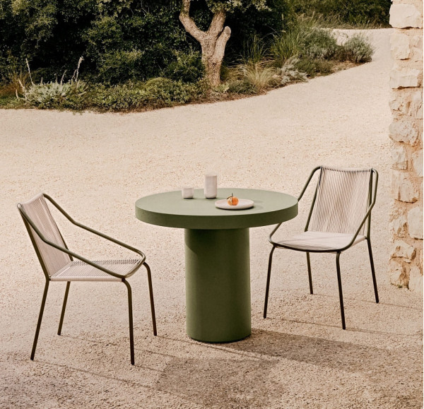 Стіл обідній La Forma AIGUABLAVA T00048PR19 Зелений Ø 90 см-0