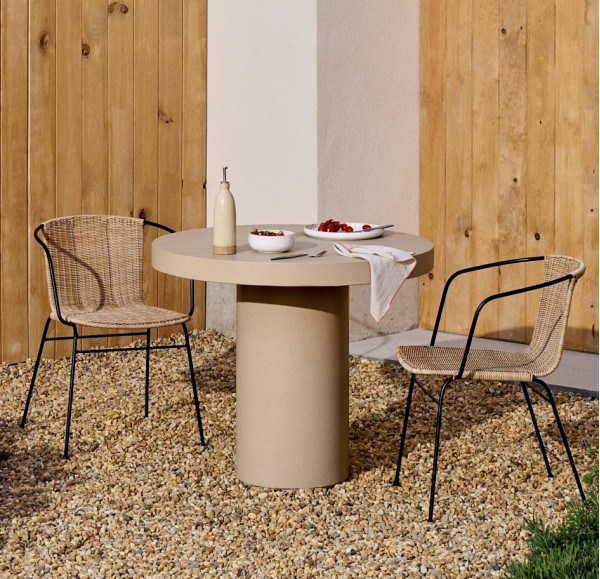 Стіл обідній La Forma AIGUABLAVA T00048PR39 Бежевий Ø 90 см-0