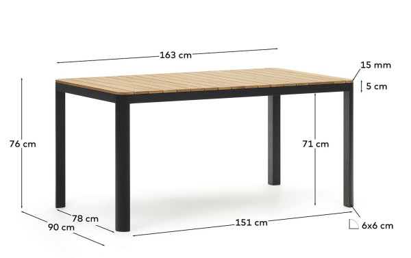 Вуличний стіл La Forma Bona J0100027MM46 160х90 см-7