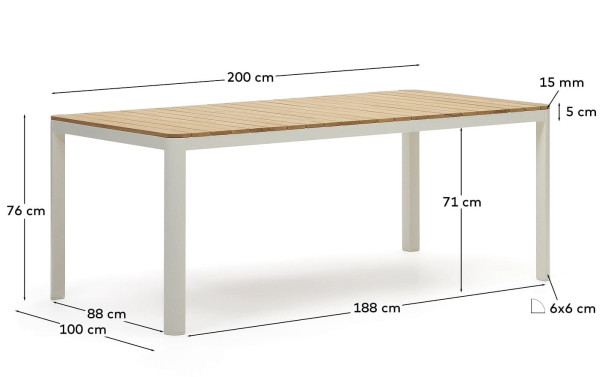 Вуличний стіл La Forma Bona J0100028MM46 200х100 см-7