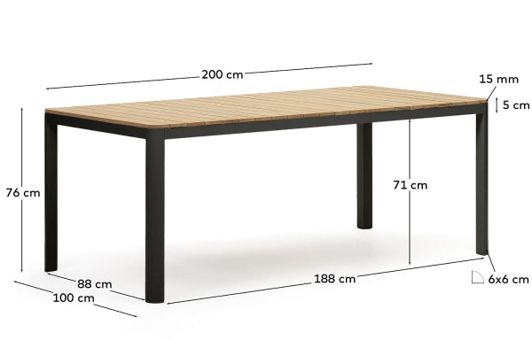 Уличный стол La Forma Bona J0100036MM46 200х100 см-7