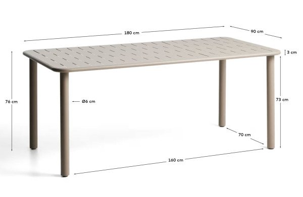 Вуличний стіл La Forma Brai T00061RR12 Бежевий 90х180 см-8