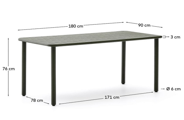 Уличный стол La Forma Brai T00061RR19 Зеленый 90х180 см-6