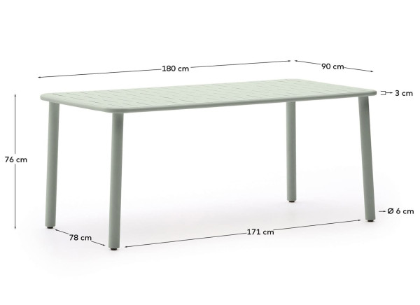 Вуличний стіл La Forma Brai T00061RR20 Бірюзовий 90х180 см-8