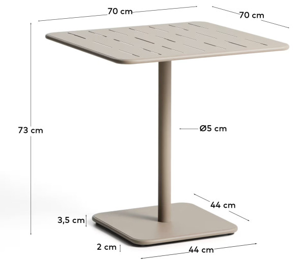 Вуличний стіл La Forma Brai T00100RR12 Бежевий 70х70 см-6