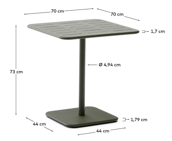 Вуличний стіл La Forma Brai T00100RR19 Зелений 70х70 см-7