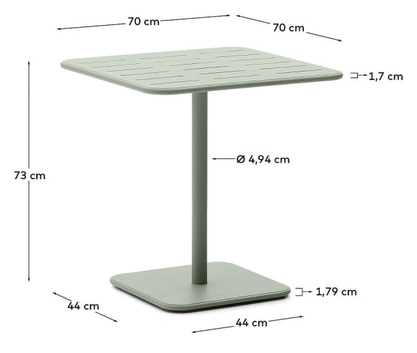 Вуличний стіл La Forma Brai T00100RR20 Бірюзовий 70х70 см-7