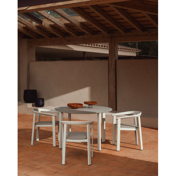 Круглый садовый стол La Forma Erice O00317CR39 Экрю Ø 120 см-1