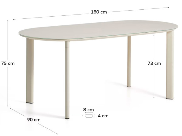 Садовий стіл La Forma Erice O00623CR39 Екрю 180х90 см-9