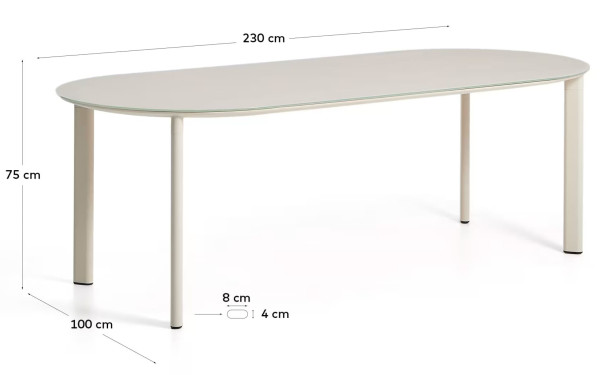 Садовий стіл La Forma Erice O00625CR39 Екрю 230х100 см-8