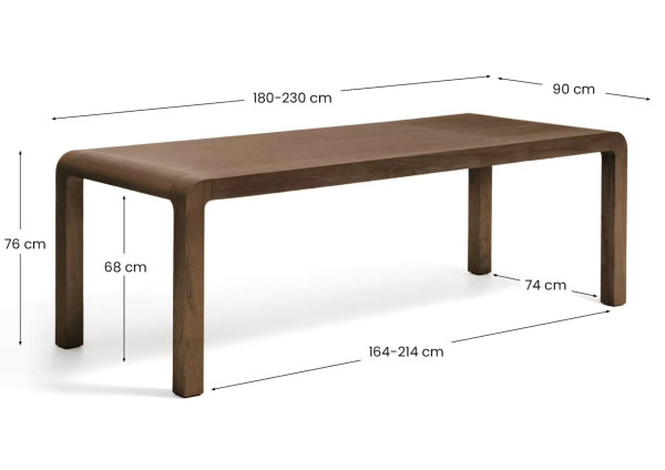 Раскладной обеденный стол La Forma Erisia T00483MO11 Темный орех 90х180 (230) см-11