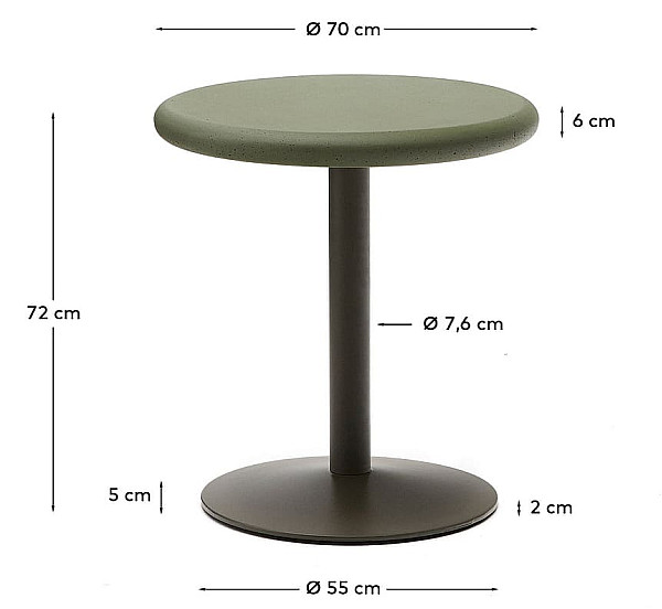 Стол La Forma Esilda T00162PR19 Зеленый Ø 72 см-6