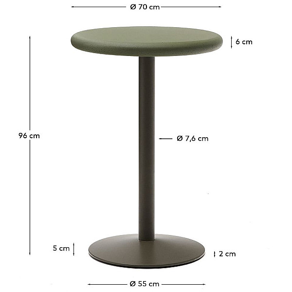 Стол La Forma Esilda T00170PR19 Зеленый Ø 70 см-3