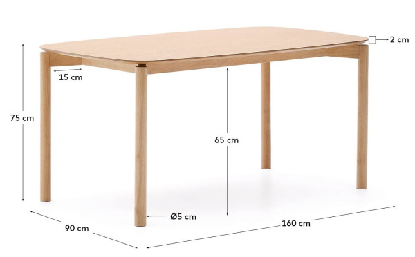 Обеденный стол La Forma Indara T00117WM46 Натуральный 160x90 см-7