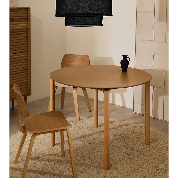 Обеденный стол La Forma Indara T00115WM46 Натуральный Ø 100 см-0