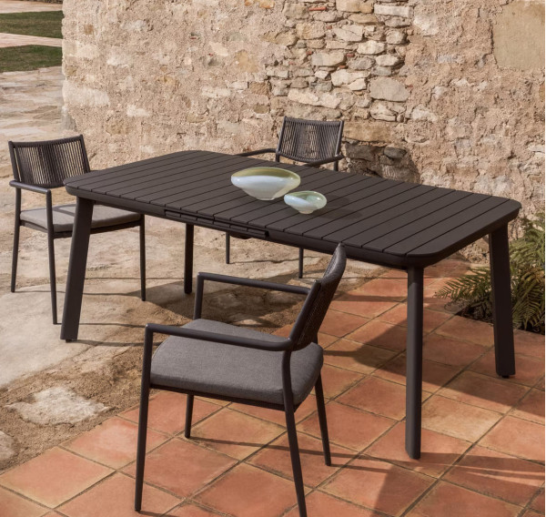 Розсувний вуличний стіл La Forma Izola O00400RR02 Графіт 185 (235) x 100 см-0