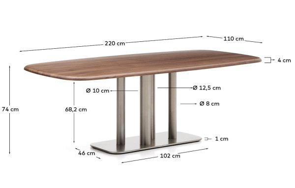 Обідній стіл La Forma Melvar T00262WM10 Горіх 220х110 см-11