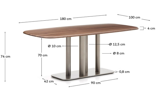 Обідній стіл La Forma Melvar T00291MW10 Горіх 180х100 см-10