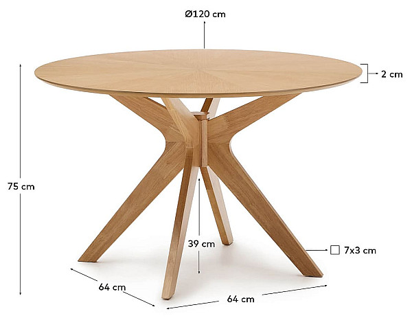 Обеденный стол La Forma Naanim T00003MM40 Ø 120 см-13