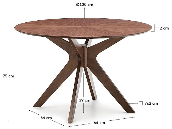 Обеденный стол La Forma Naanim T00003MM41 Ø 120 см-11