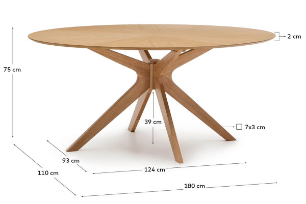 Обеденный стол La Forma Naanim T00037MM40 180х110 см-9
