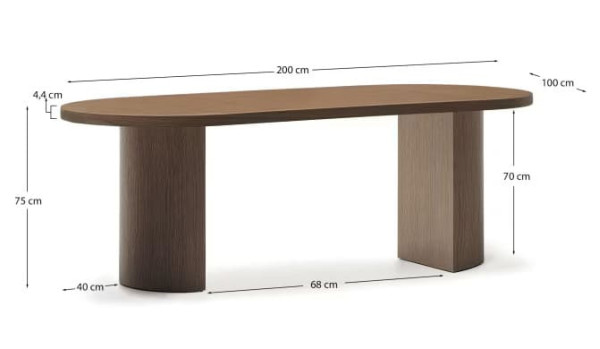 Обідній стіл La Forma Nealy T00012MW09 Горіх 200х100 см-10