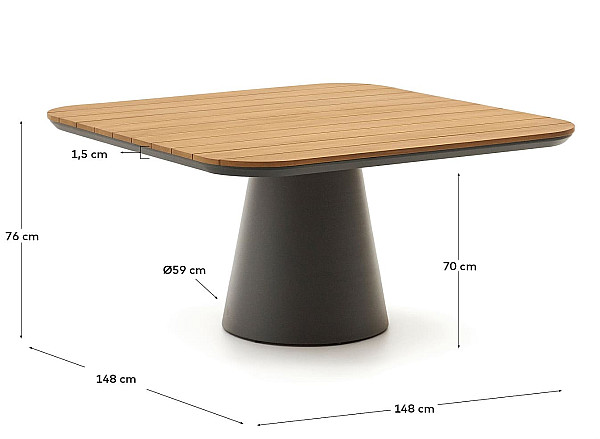 Обідній стіл La Forma TUDONS J01000064NN02 140x140 см-8
