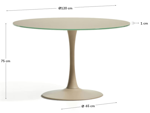 Стол обеденный La Forma Vedira T00581CR14 Taupe Ø 120 см-4