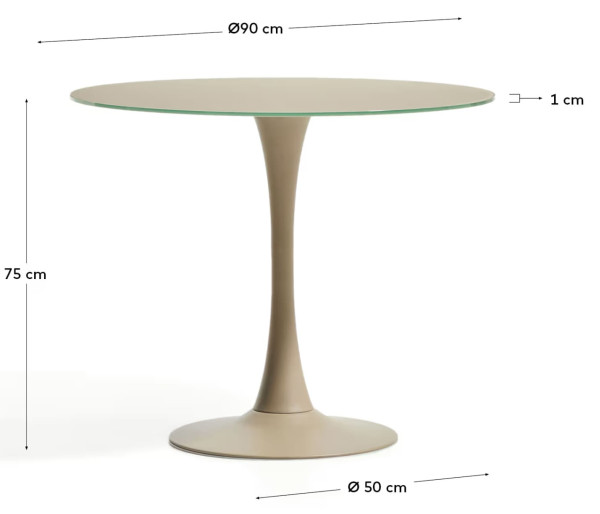 Стол обеденный La Forma Vedira T00582CR14 Taupe Ø 90 см-4