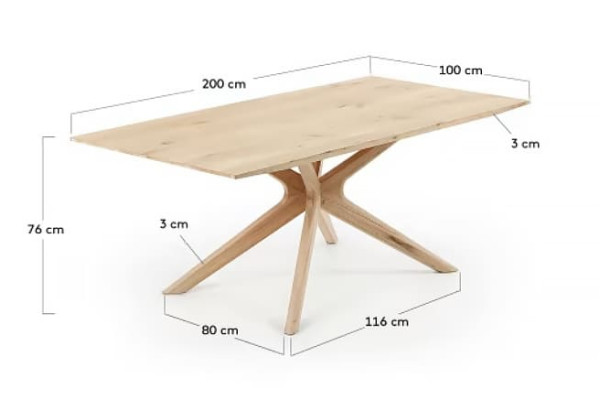 Обеденный стол La Forma ARMANDE 200х100 см CC0739M33 дуб беленый-7