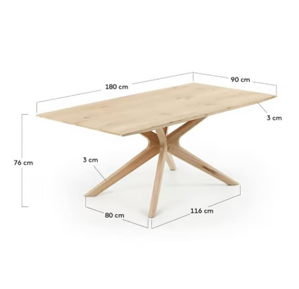 Обеденный стол La Forma ARMANDE 180х90 см CC1048M33 дуб беленый-6