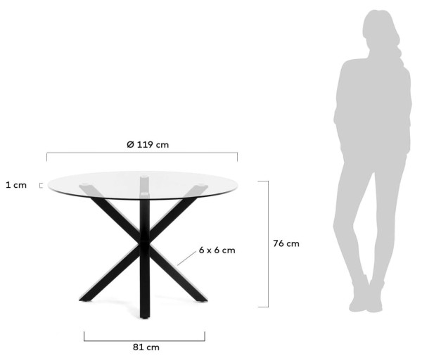 Обеденный стол La Forma ARYA 119 см CC1350C07-7