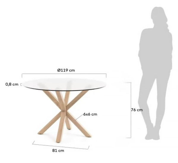 Обідній стіл La Forma ARYA 119 см CC1351C07-7