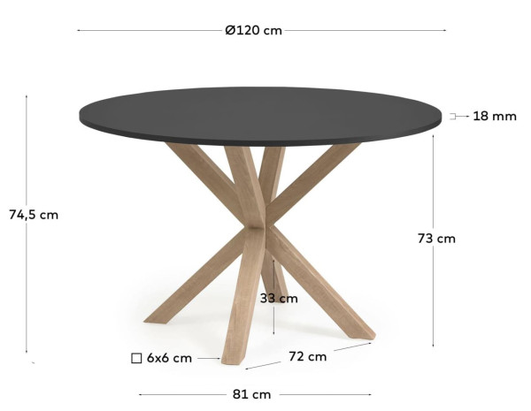 Обеденный стол La Forma ARYA 120 см CC6020M01-9