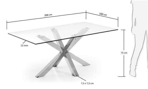 Обеденный стол La Forma ARYA 200х100 см Прозрачный C358C07 Обеденный стол La Forma ARYA 200х100 см Прозрачный C358C07-9