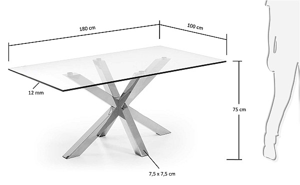 Обеденный стол La Forma ARYA 180х100 см Прозрачный C359C07 Обеденный стол La Forma ARYA 180х100 см Прозрачный C359C07-8
