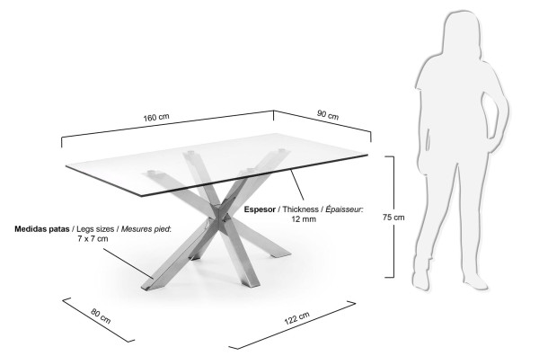 Обеденный стол La Forma ARYA 160х90 см Прозрачный C434C07-8