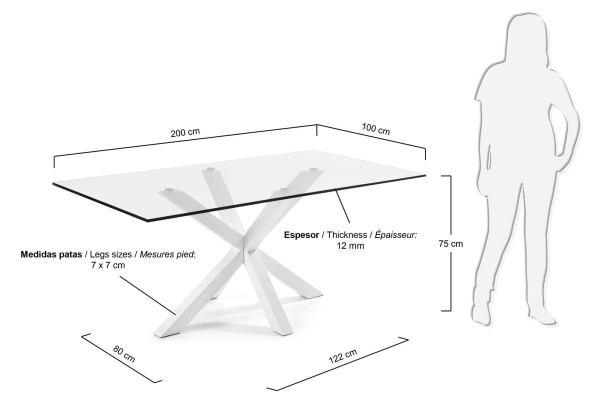 Обеденный стол La Forma ARYA 200х100 см Прозрачный C360C07 Обеденный стол La Forma ARYA 200х100 см Прозрачный C360C07-6