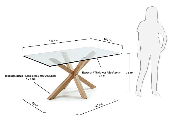 Обеденный стол La Forma ARYA 180х100 см Прозрачный C430C07 Обеденный стол La Forma ARYA 180х100 см Прозрачный C430C07-6