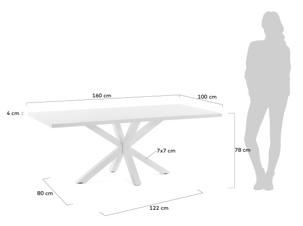 Обеденный стол La Forma ARYA 160х100 см Белый CC1310L05-8