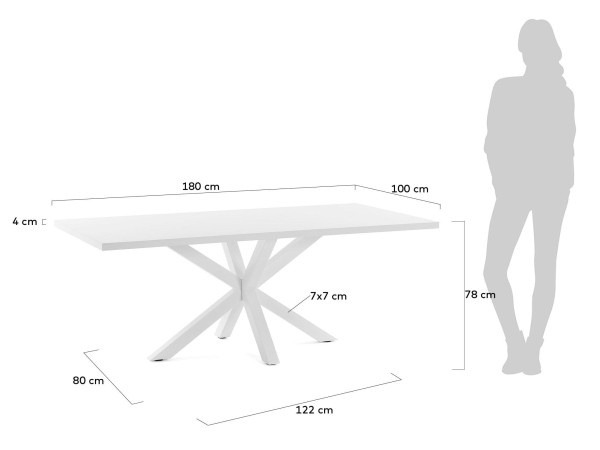 Обеденный стол La Forma ARYA 180х100 см Белый C361L05 Обеденный стол La Forma ARYA 180х100 см Белый C361L05-8