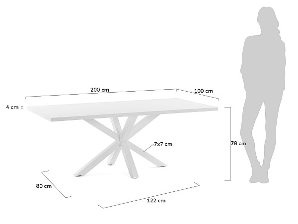 Обідній стіл La Forma ARYA 200х100 см Білий C360L05 Обідній стіл La Forma ARYA 200х100 см Білий C360L05-7