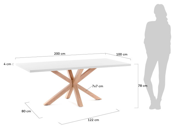 Обеденный стол La Forma ARYA 200х100 см Белый C429L05-7