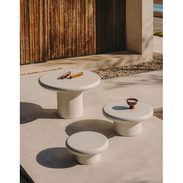 Стіл обідній La Forma ADDAIA J0100090PR05 Білий цемент Ø 90 см-1