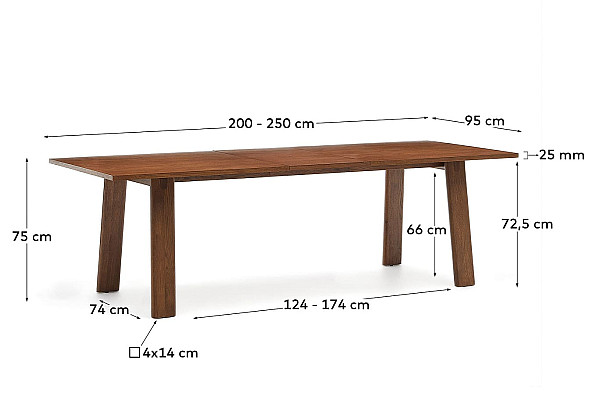 Розкладний обідній стіл La Forma ARLEN T0200005MM10 200 (250) x 95 см-7