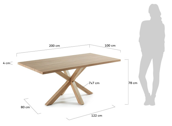 Обеденный стол La Forma ARYA 200х100 см Дуб сонома C429M46-9