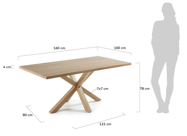 Обеденный стол La Forma ARYA 160х100 см Дуб сонома CC1312M46 Обеденный стол La Forma ARYA 160х100 см Дуб сонома CC1312M46-6