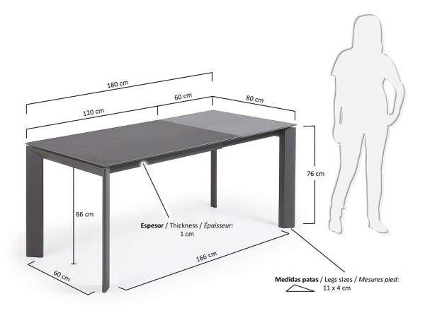 Раскладной обеденный стол La Forma ATTA 120 - 180 СМ CC0184VR-5