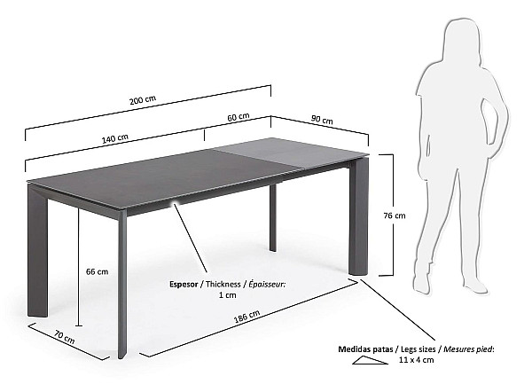 Розкладний обідній стіл La Forma ATTA 140 - 200 СМ CC0185VR-5